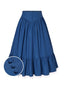 Jupe plissée en coton bleu des années 1940 avec ourlet en dentelle