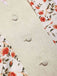 Robe ceinturée beige et rouge à motifs de roses peintes des années 1950