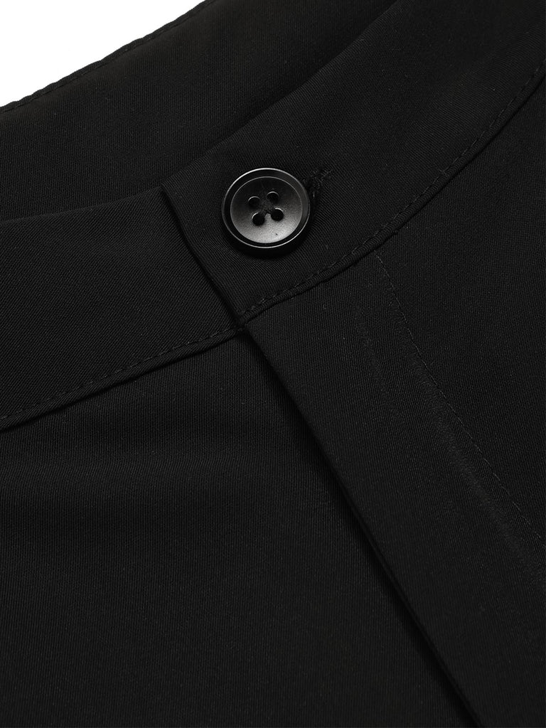 2PCS haut à pois et pantalon droit blanc et noir années 50