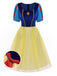 Robe en maille bleue style Blanche-Neige années 1940
