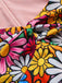 Robe hippie multicolore marguerites manches évasées des années 1960