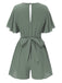 Combishort en coton verte uni manches volantées des années 1950