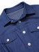 Combishort en jean bleu uni en coton à poches des années 1970