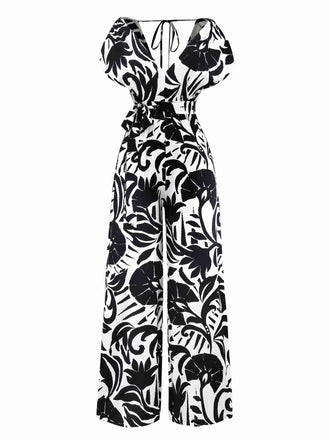 Combinaison noire silhouette de plantes années 1940