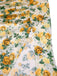 Robe froncée à bretelles sirène roses jaunes des années 1930