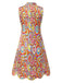 Robe trapèze sans manches multicolore style Pop Art des années 1960
