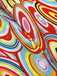 Robe trapèze sans manches multicolore style Pop Art des années 1960