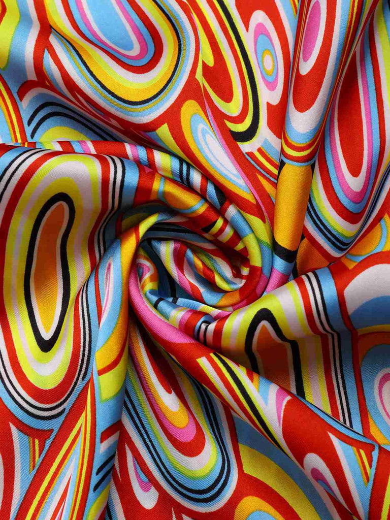 Robe trapèze sans manches multicolore style Pop Art des années 1960