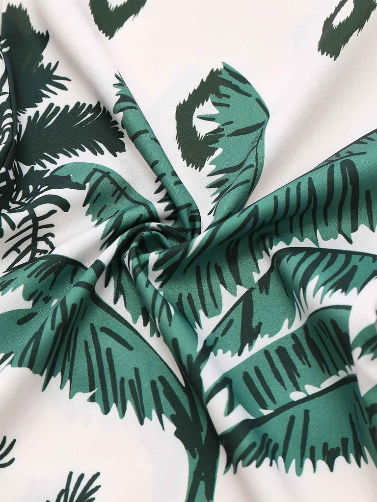 Combinaison verte licou à motif palmiers des années 1930