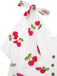 Robe cerise patchwork en maille col V vert des années 1950