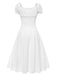 Robe blanche en coton de dentelle brodée années 1940