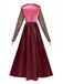 Robe longue rouge colorblock Hocus Pocus Sarah années 1940