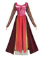Robe longue rouge colorblock Hocus Pocus Sarah années 1940