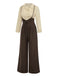 Ensemble chemisier coton et pantalon bretelles années 1930