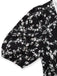 Robe noire à fleurs manches bouffantes à col en V années 1940
