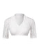 Haut court blanche à col en V en dentelle fleur années 1950