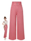 Pantalon rose coton en à boutons des années 1950
