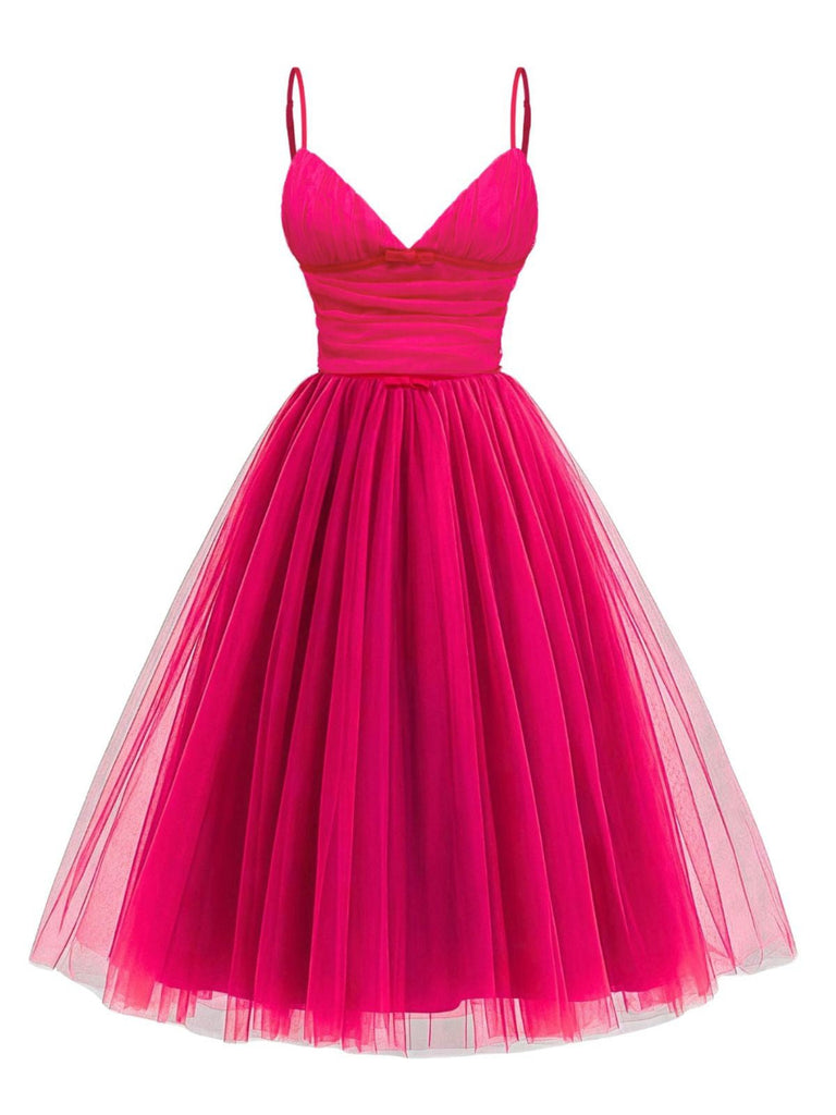 Robe en maille froncée col en v profond des années 1950