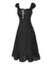 Robe à volants et col carré à pois noir années 1940