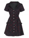 Robe trapèze vin rouge à carreaux style punk années 1960