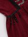 Robe de Noël bordeaux gothique en velours chaînes et strass années 1950