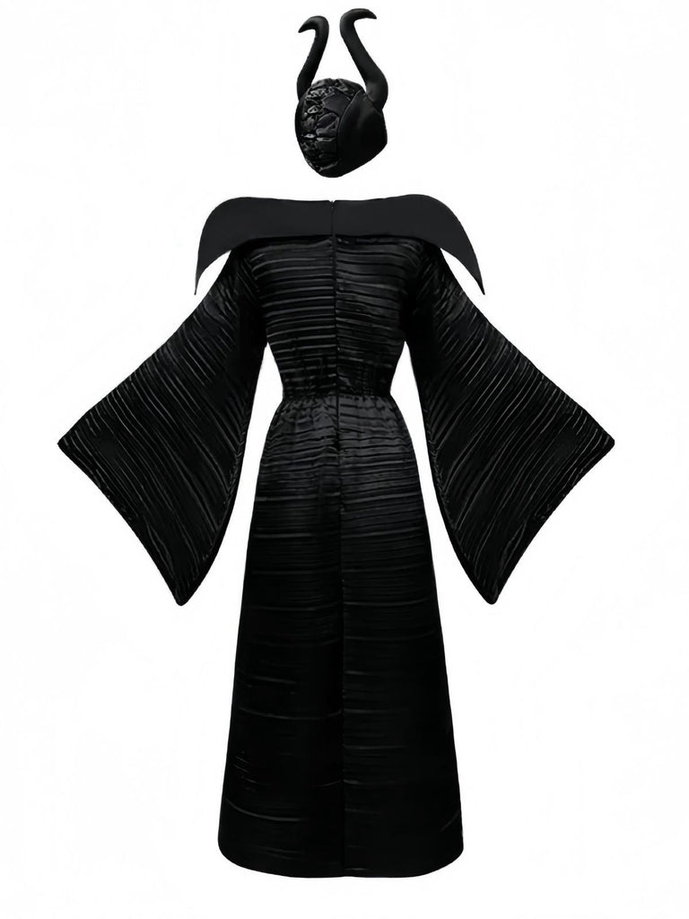Ensemble robe noire Maléfique Sorcière Halloween années 1930