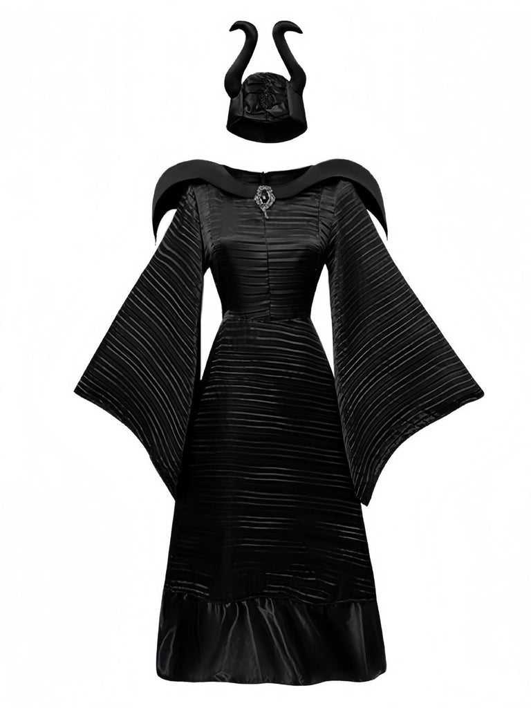 Ensemble robe noire Maléfique Sorcière Halloween années 1930