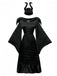Ensemble robe noire Maléfique Sorcière Halloween années 1930