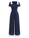 Combinaison bleue à rayée revers années 1930