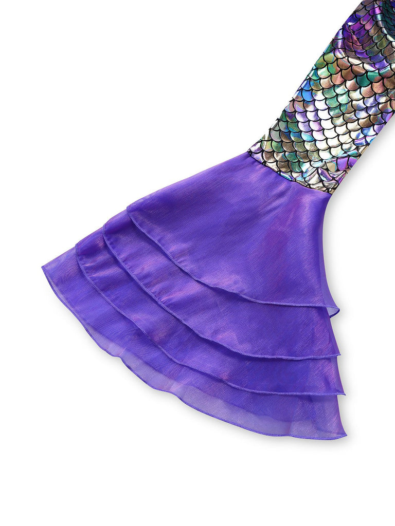 Robe sirène violette à écailles de poisson Halloween années 1930