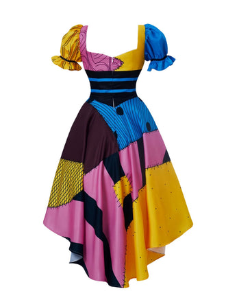 Robe de Sally The Nightmare multicolore col en cœur des années 1950