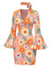 Robe multicolore hippie marguerites des années 1960