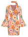 Robe multicolore hippie marguerites des années 1960