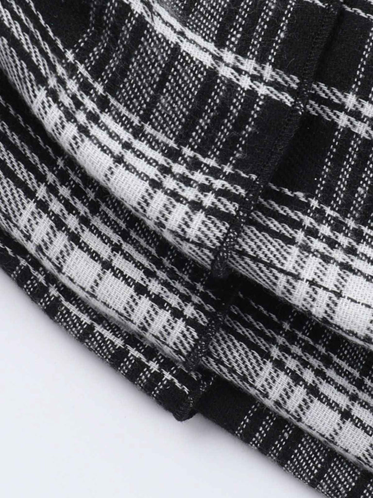 Jupe à carreaux écossais en patchwork de dentelle steampunk grise des années 1980