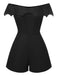 [Pré-vente] Combishort noire en maille épaules dénudées style gothique des années 1950