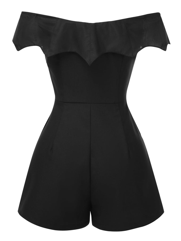 [Prévente] Combishort et cache-maillot style chauve-souris gothique noir des années 1950