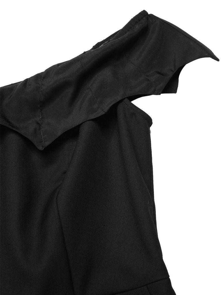 [Prévente] Combishort et cache-maillot style chauve-souris gothique noir des années 1950