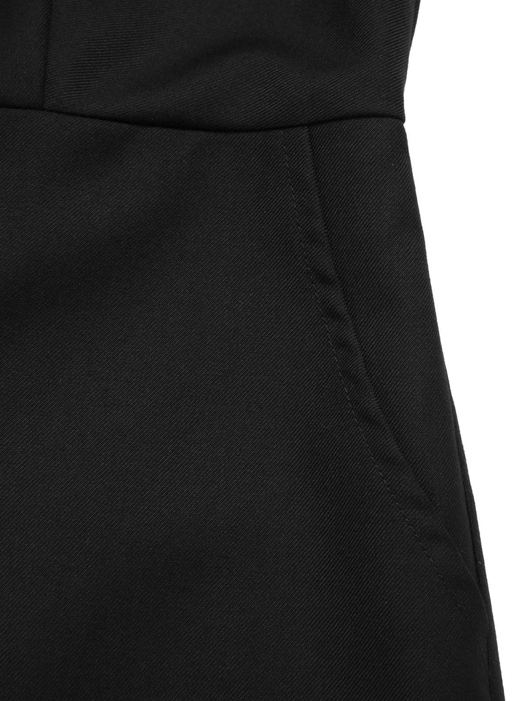 [Pré-vente] Combishort noire en maille épaules dénudées style gothique des années 1950