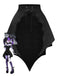 [Prévente] Cache-maillot noir en jacquard ourlet asymétrique style chauve-souris années 1950