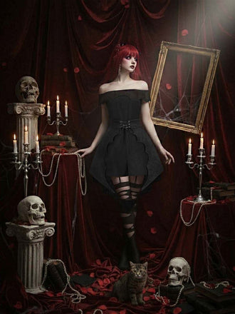 Cache-maillot noir en jacquard ourlet asymétrique style chauve-souris années 1950