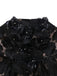 Robe bustier noire en maille florale 3D des années 1950