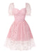 [Prévente] Robe rose en maille à paillettes étoiles années 1950