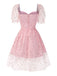 [Prévente] Robe rose en maille à paillettes étoiles années 1950