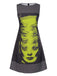 Robe noire à pois et imprimé visage années 1960