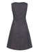 Robe noire à pois et imprimé visage années 1960