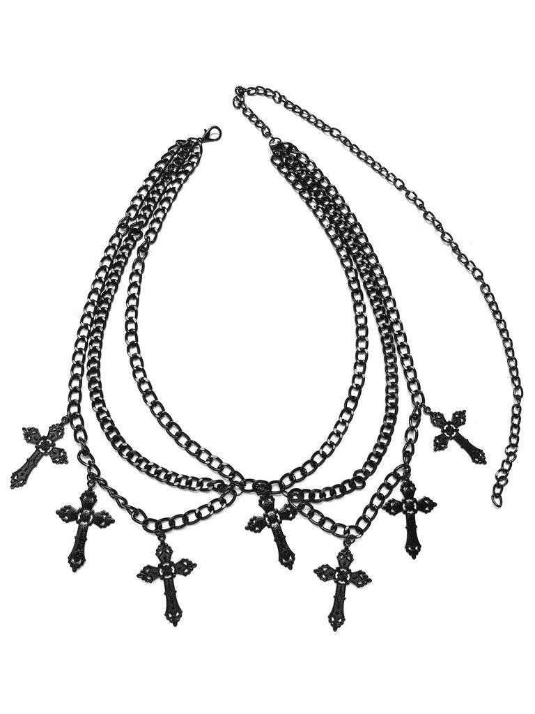 [Pré-vente] Robe noire en maille épaules dénudées à volants croisés style gothique années 1950