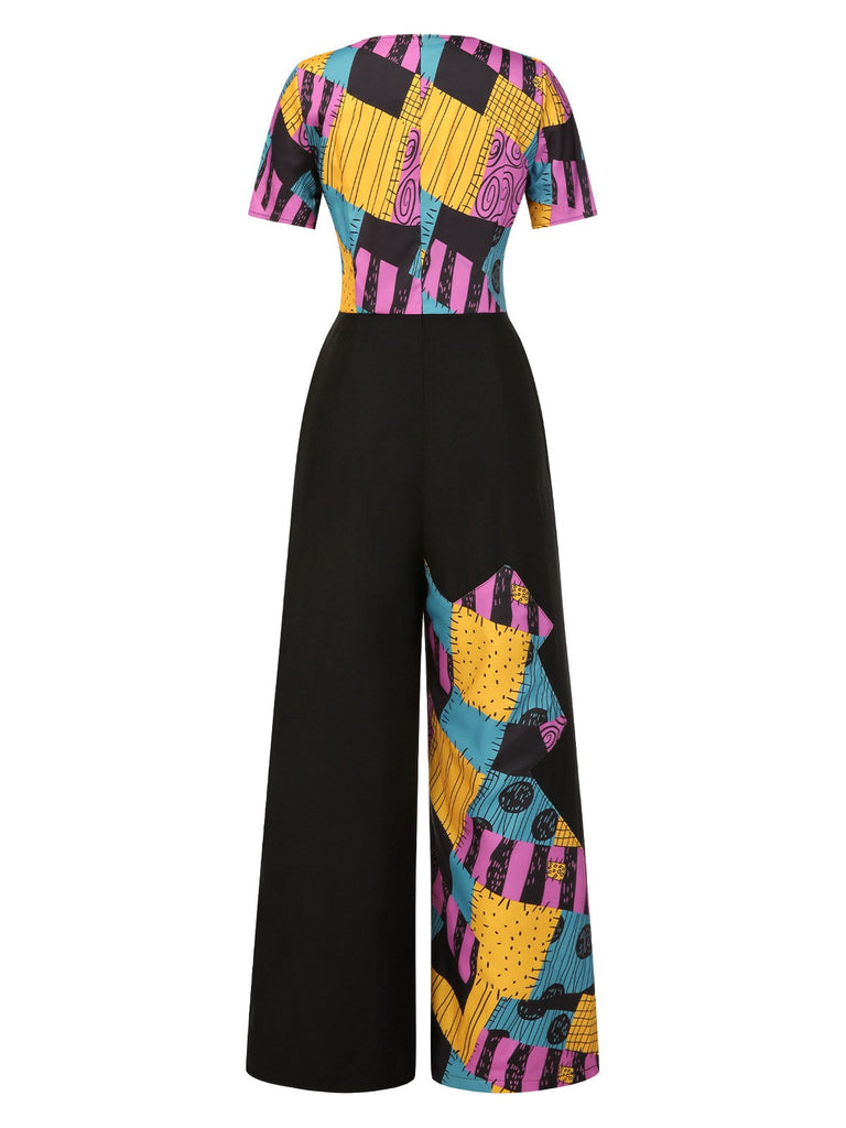 [Prévente] Combinaison multicolore Sally col en v années 1940