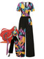 [Prévente] Combinaison multicolore Sally col en v années 1940