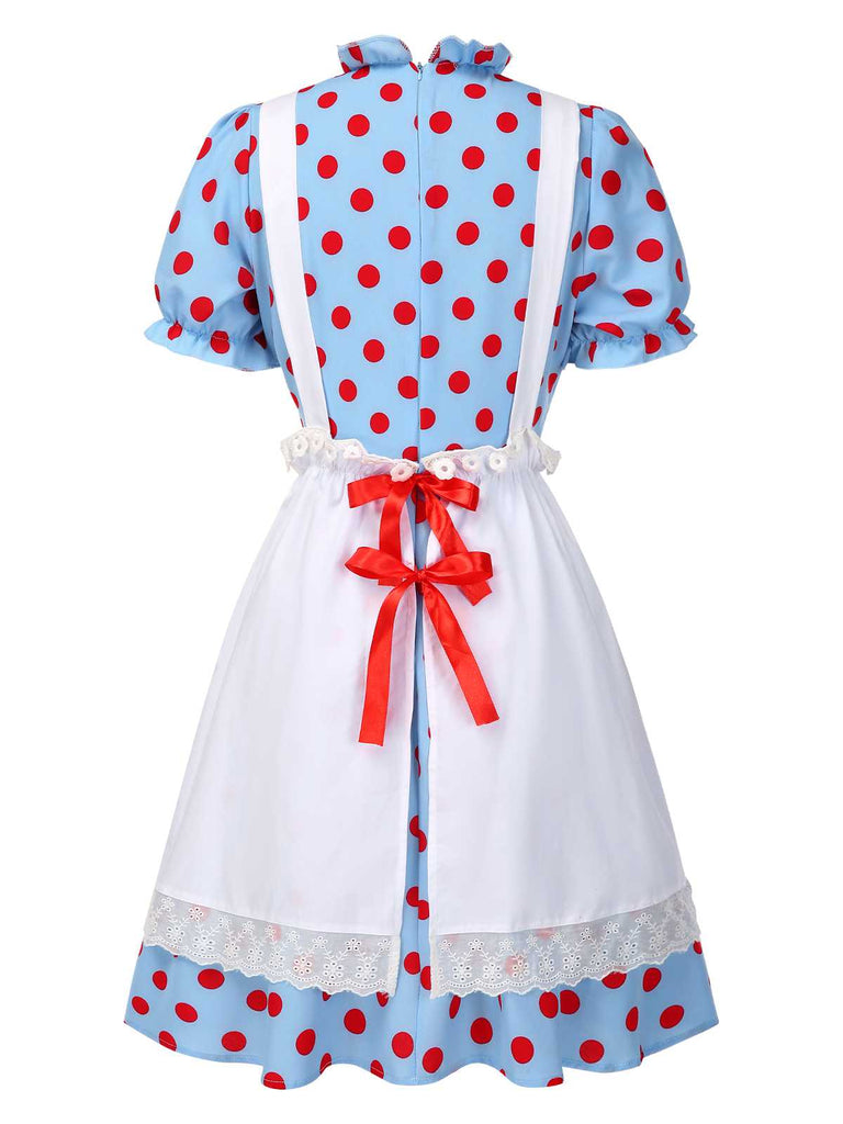 [Prévente] 2PCS robes à volants et à pois et jupe tablier en coton des années 40