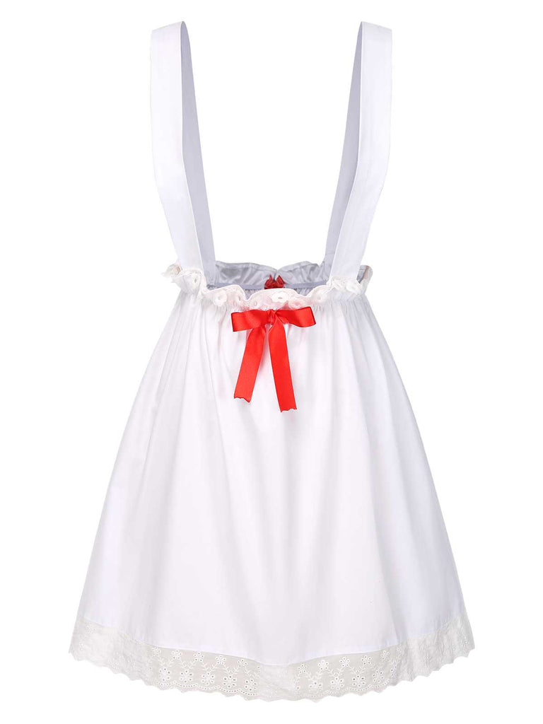 [Prévente] 2PCS robes à volants et à pois et jupe tablier en coton des années 40